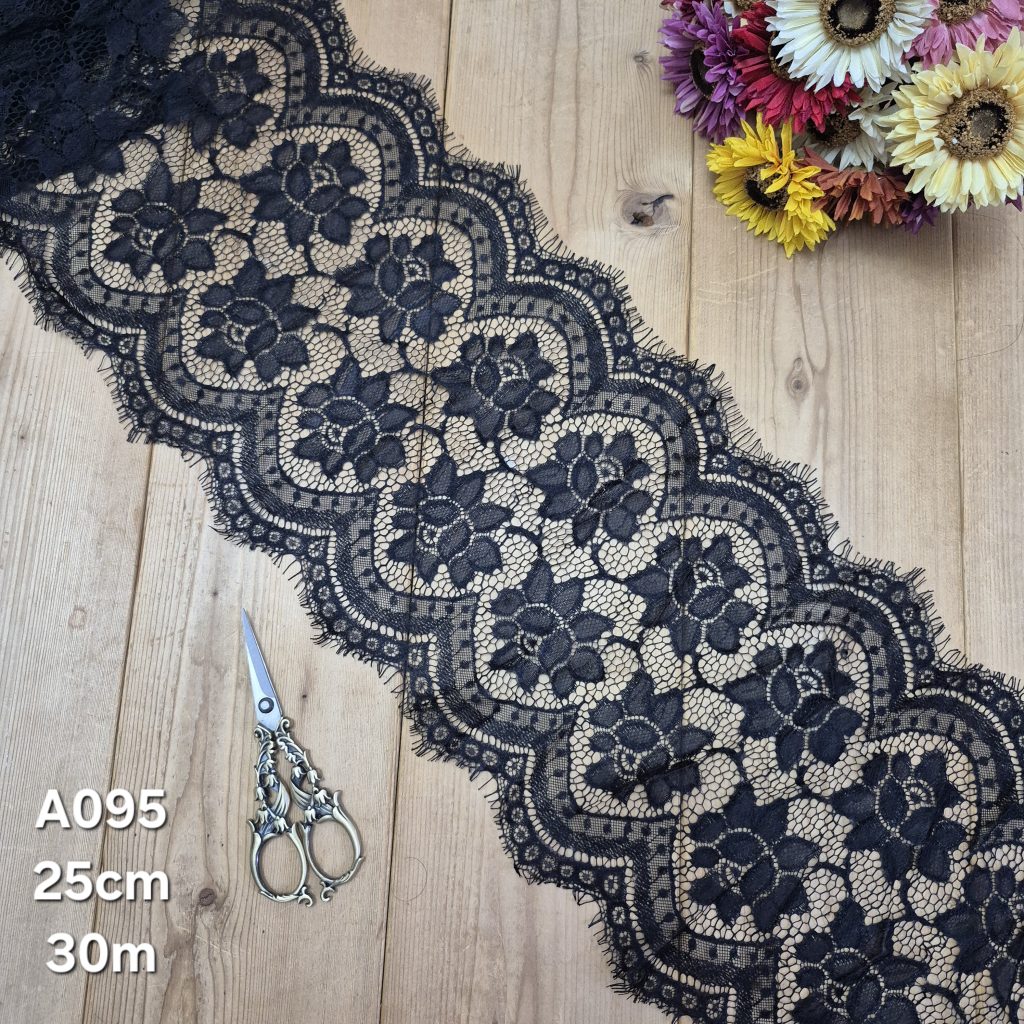 تور سوزنی کد A095 بسته 30 متری عرض 24 سانت-مشکی