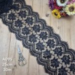 تور سوزنی کد A095 بسته 30 متری عرض 24 سانت-مشکی