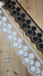 تور ارگانزا کد MA2119 بسته 10 یاردی سایز 9 سانت