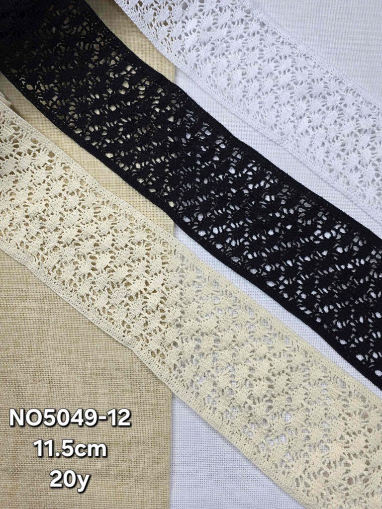 نوار قلاب بافی کد NO5049-12 سایز 11.5 سانت بسته ۲۵ یاردی