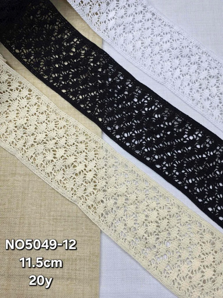 نوار قلاب بافی کد NO5049-12 سایز 11.5 سانت بسته ۲۵ یاردی