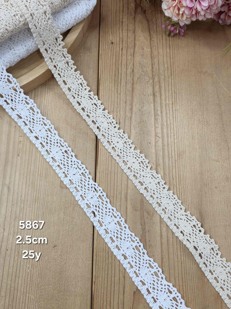 نوار قلاب بافی کد 5867 سایز 2.5 سانت بسته ۲۵ یاردی
