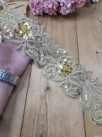 نوار ملیله دوزی کد A625 بسته 5 یاردی سایز 10 سانت