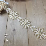 نوار ملیله دوزی کد A657 بسته 5 یاردی سایز 8 سانت