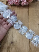 نوار ملیله دوزی کد A690 بسته 5 یاردی سایز 7 سانت