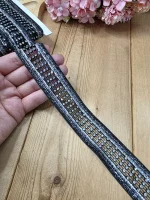 نوار ملیله دوزی کد A478 بسته 10 یاردی سایز 3.5 سانت