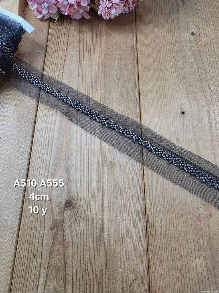 نوار ملیله دوزی کد A510 A555 بسته 10 یاردی سایز 4 سانت