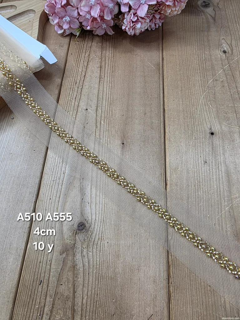 نوار ملیله دوزی کد A510 A555 بسته 10 یاردی سایز 4 سانت