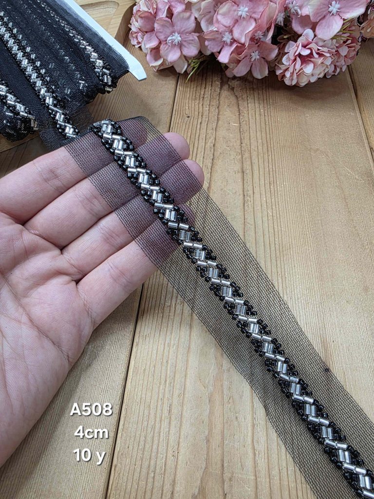نوار ملیله دوزی کد A508 بسته 10 یاردی سایز 4 سانت