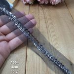 نوار ملیله دوزی کد A554 بسته 10 یاردی سایز 4سانت.