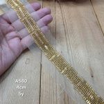 نوار ملیله دوزی کد A580 بسته 5 یاردی سایز 4 سانت