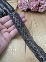 نوار ملیله دوزی کد MA497 بسته 10 یاردی سایز 2.5 سانت